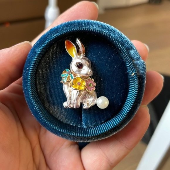 J. Crew Jewelry J Crew Rabbit And Pearl Brooch Pin Poshmark